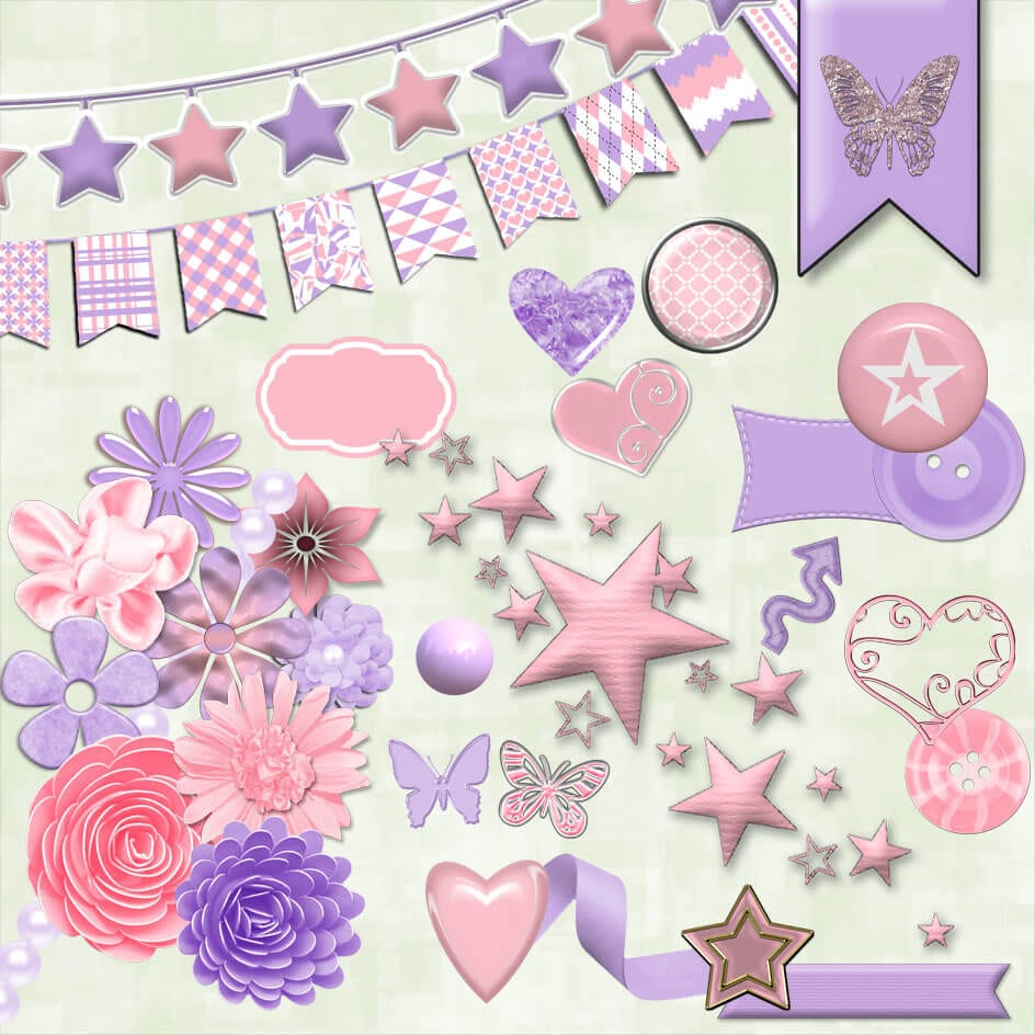 Divalicious Digital Scrapbook Kit. Girls, Teens Themed Scrapbook Kit,  Digital Papers, Clip Art, Word Tags and More. INSTANT DOWNLOAD 