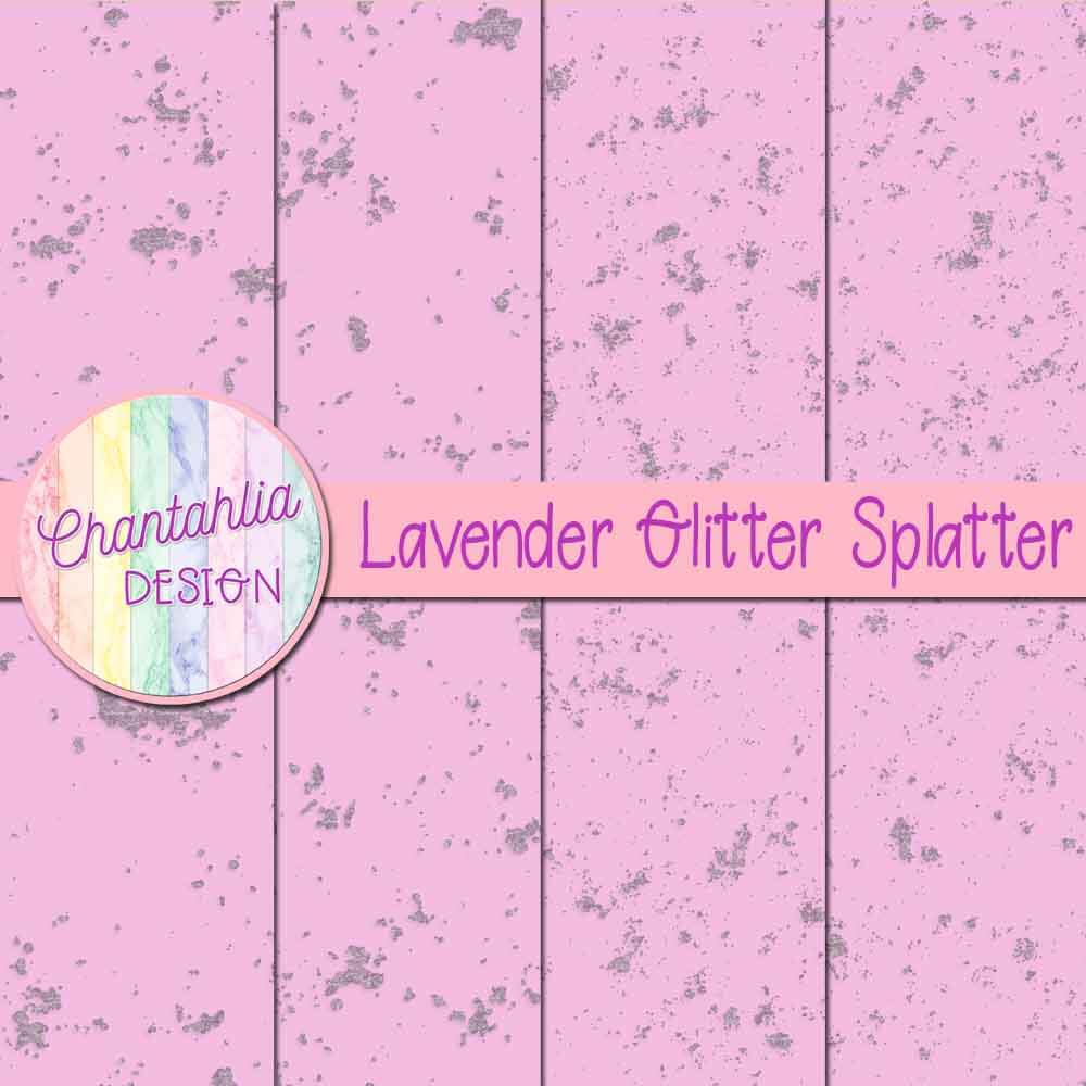 Free Digital Papers featuring Lavender Glitter Splatter Designs
