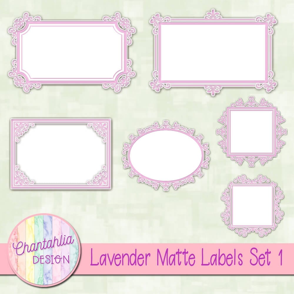 Free Matte Labels Design Elements in Lavender