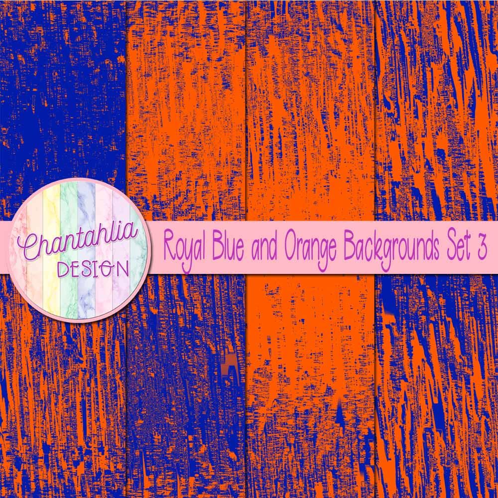 Free Royal Blue and Orange Digital Paper Backgrounds