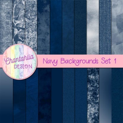 Navy Digital Paper Backgrounds Set 1