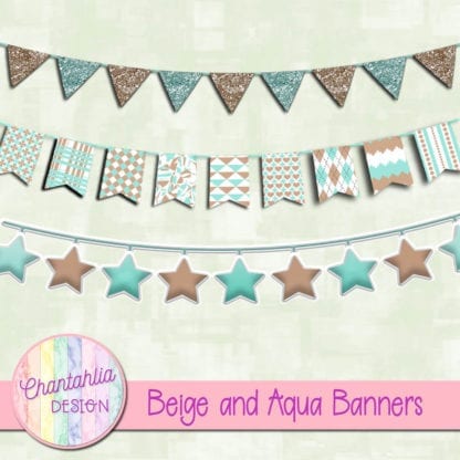 Beige and Aqua Banners