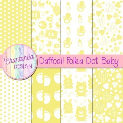 Free Digital Papers featuring Daffodil Polka Dot Baby Designs