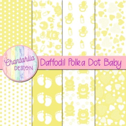 Daffodil Polka Dot Baby Digital Papers