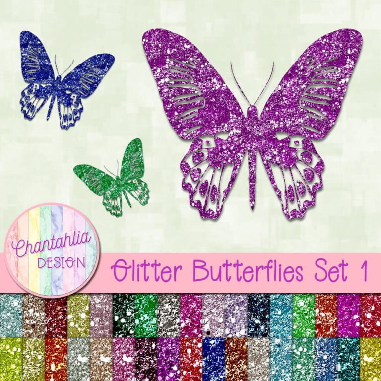 Glitter Butterflies Set 1 - Chantahlia Design
