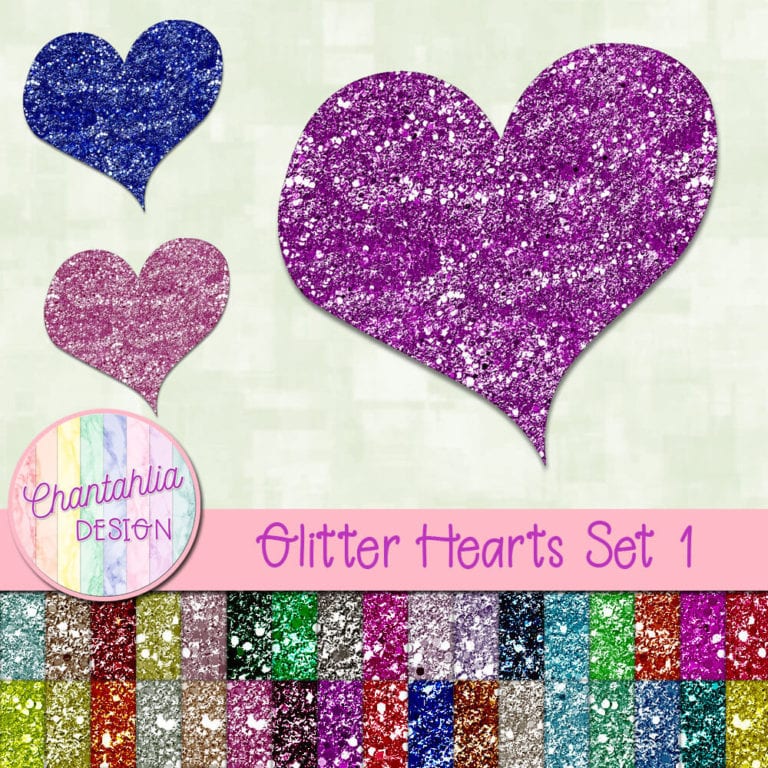Glitter Hearts Set 1 Chantahlia Design