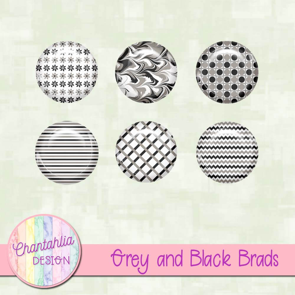 Free Grey and Black Brads for Digital Scrapbooking