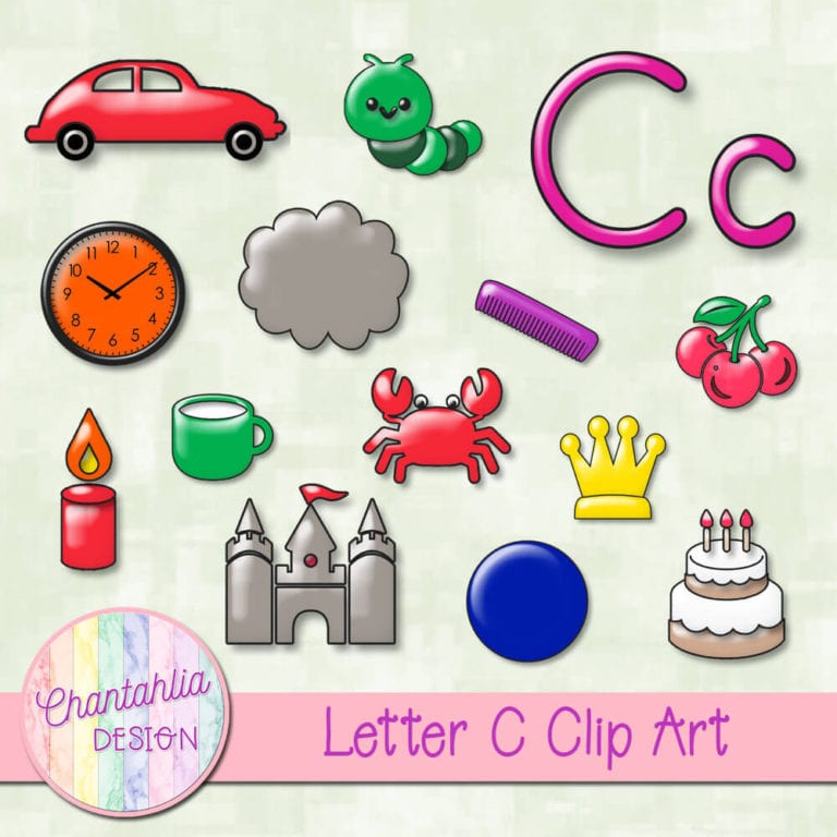 Beginning Sounds Letter C Clip Art - Chantahlia Design