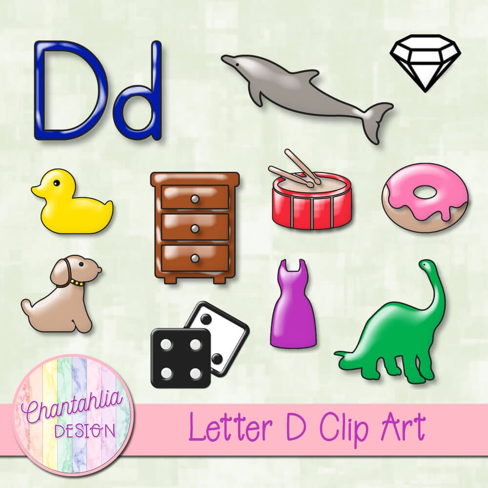 Beginning Sounds Letter D Clip Art - Chantahlia Design