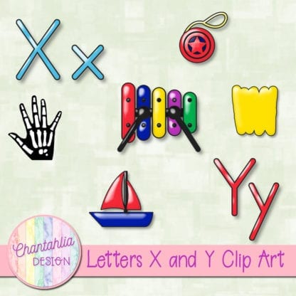 Beginning Sounds Letters X and Y Clip Art