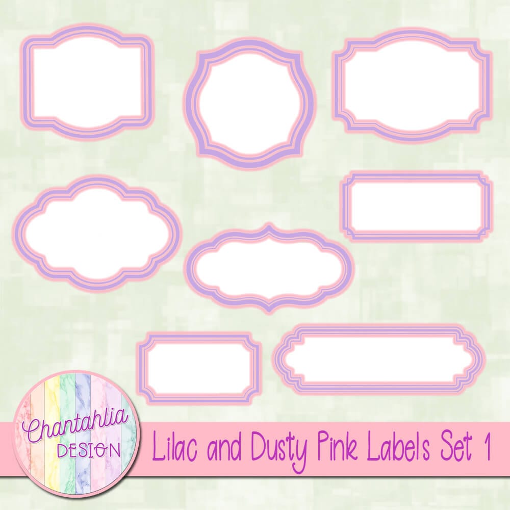 Free Lilac and Dusty Pink Labels for Digital Scrapbooking