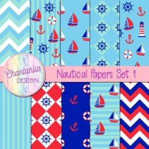 Free Nautical Digital Papers for Digital Scrapbooking and Other Digital ...