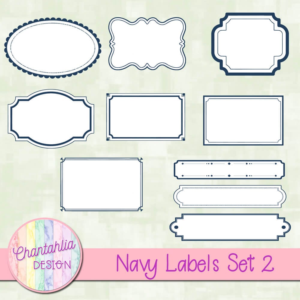 Free Labels Design Elements in Navy