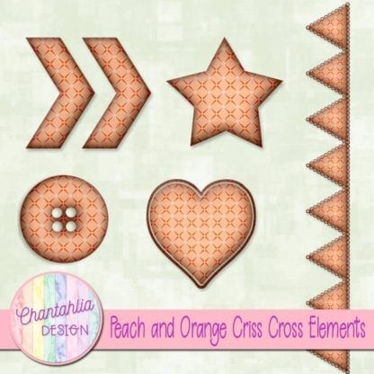 Free embellishments in a peach and orange criss cross style