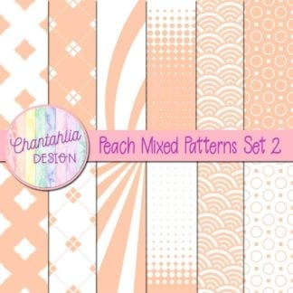 Free digital paper in peach mixed patterns