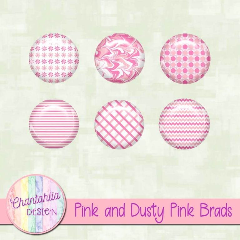 Free Pink and Dusty Free Pink Brads for Digital Scrapbooking