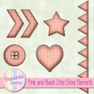 Free embellishments in a pink and peach criss cross style