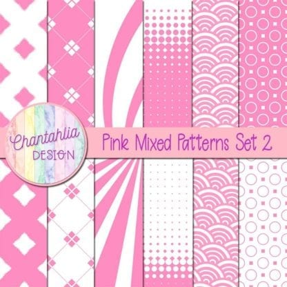 Free digital paper in pink mixed patterns