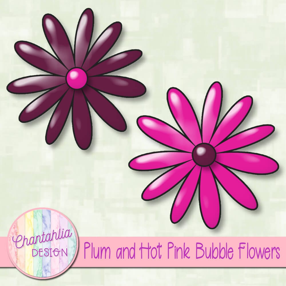 Free Plum and Hot Pink Brads for Digital Scrapbooking
