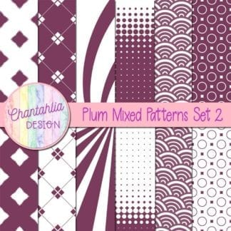 Free digital paper in plum mixed patterns