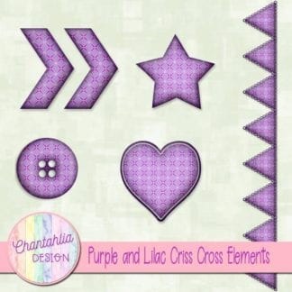Free embellishments in a purple and lilac criss cross design