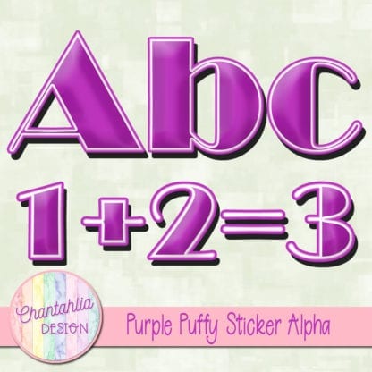 Purple Puffy Sticker Alpha