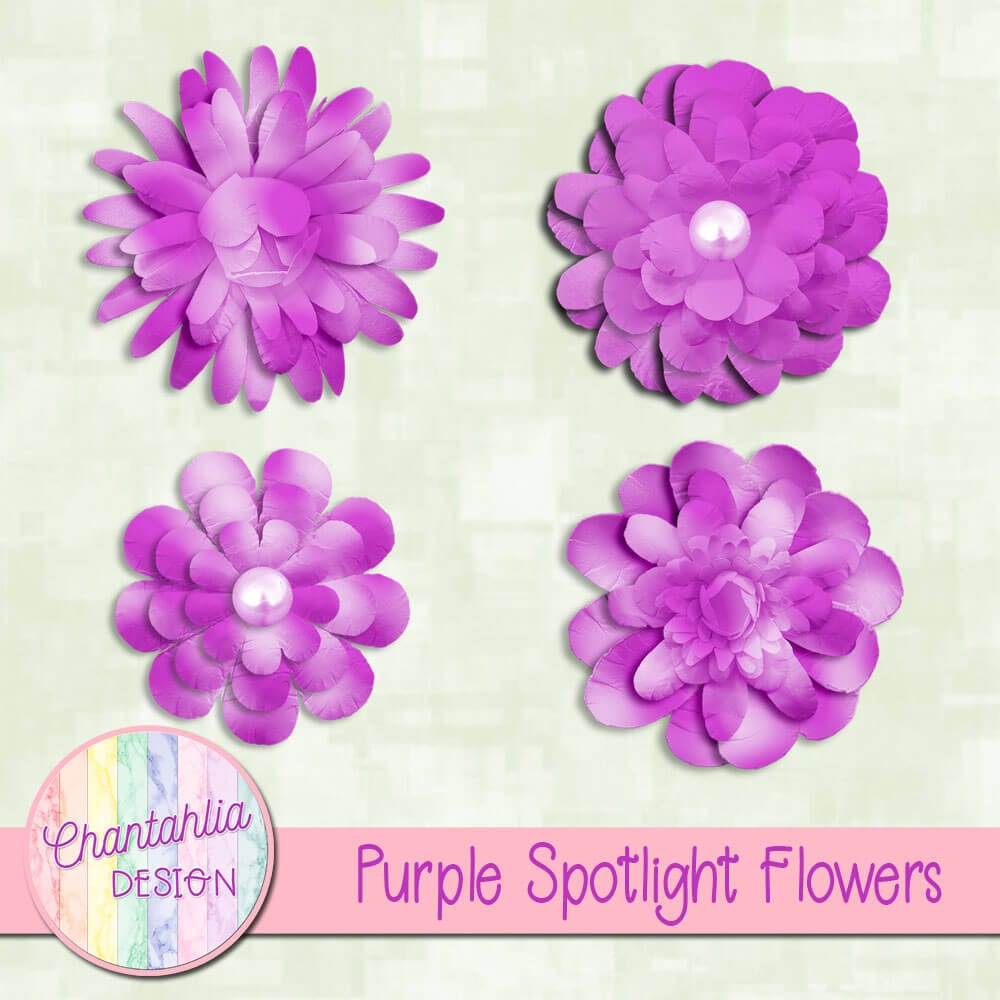 Free Spotlight Flowers Design Elements in Purple