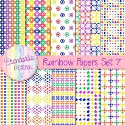 Free digital papers with rainbow patterns