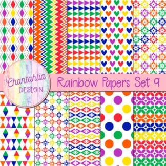 Free digital papers with rainbow patterns