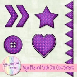 Free embellishments in a royal blue and purple criss cross style.