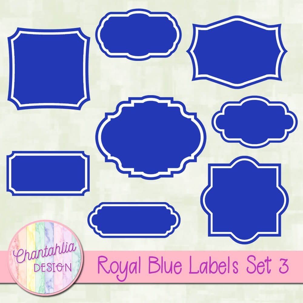Free Labels Design Elements in Royal Blue