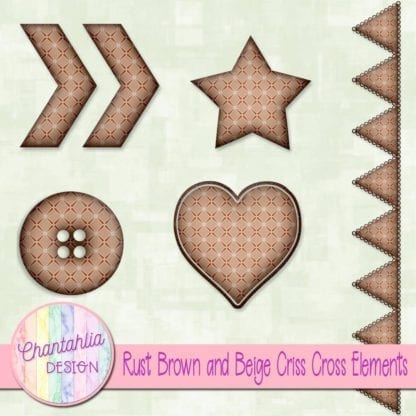 Free embellishments in a rust brown and beige criss cross style.