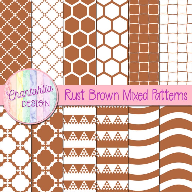 Free Digital Papers featuring Mixed Patterns in Rust Brown