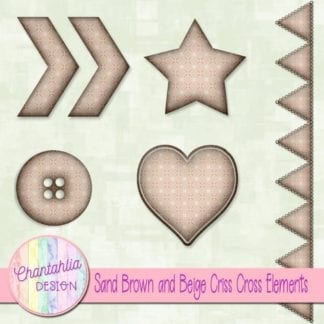 Free embellishments in a sand brown and beige criss cross style