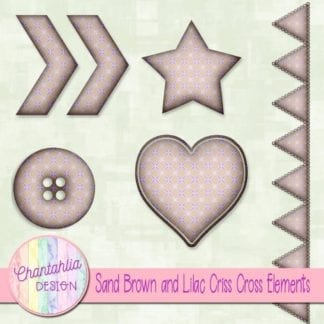 Free embellishments in a sand brown and lilac criss cross style