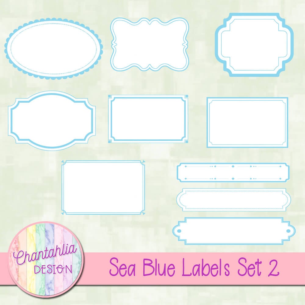 Free Labels Design Elements in Sea Blue