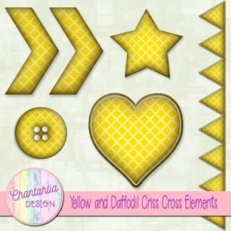 Free embellishments in a yellow and daffodil criss cross style