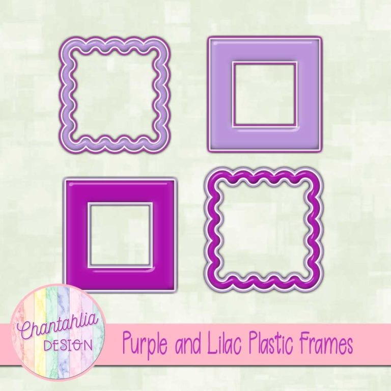 Free Purple and Lilac Plastic Frames for Digital Scrapbooking
