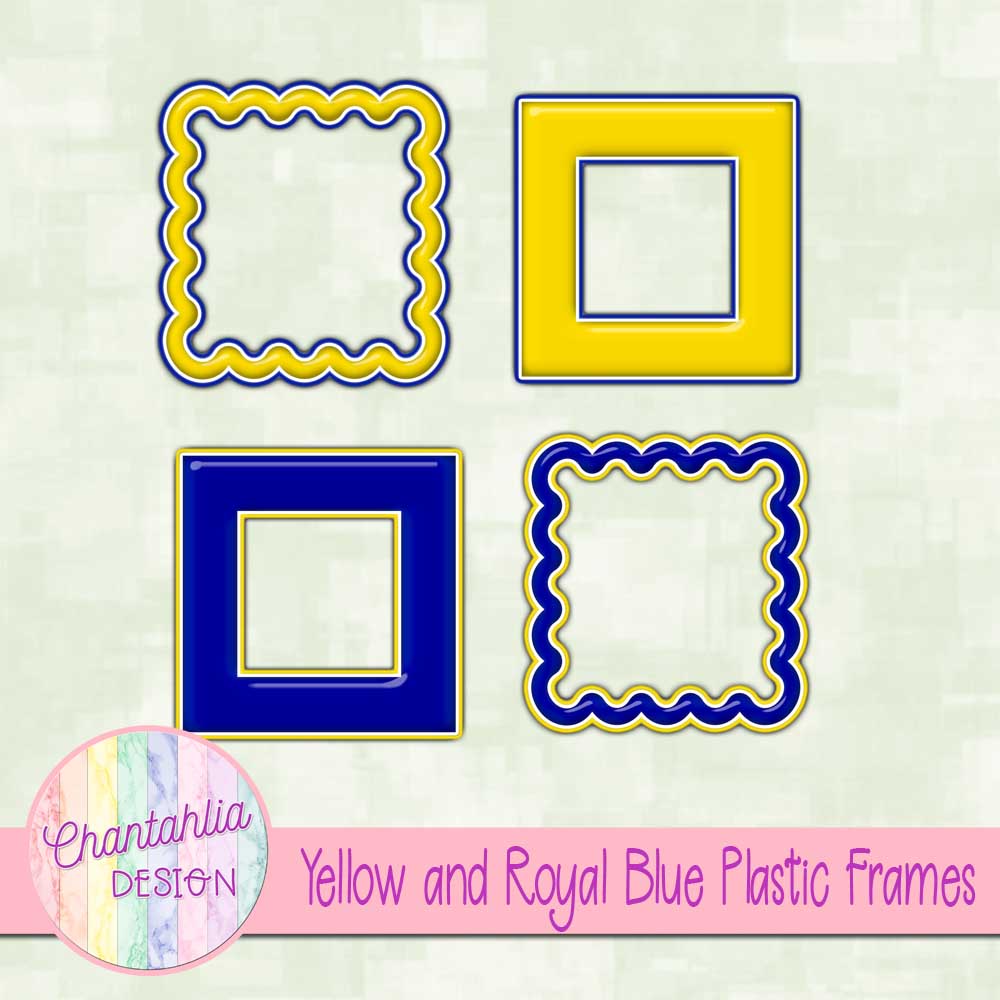 Yellow and Royal Blue Plastic Frames - Chantahlia Design