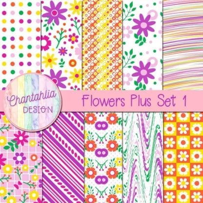 Flowers Plus Digital Papers Set 1