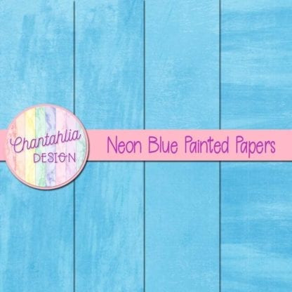 Neon Blue Painted Digital Papers
