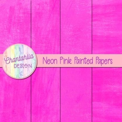 Neon Pink Painted Digital Papers