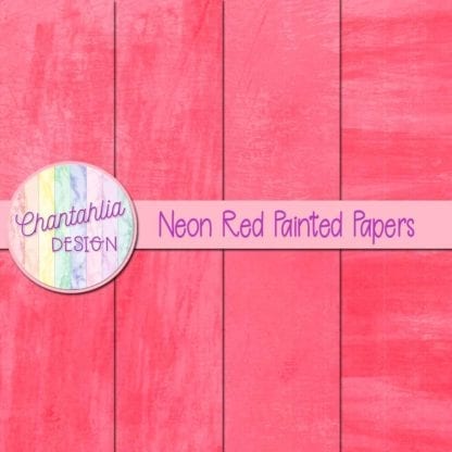 Neon Red Painted Digital Papers