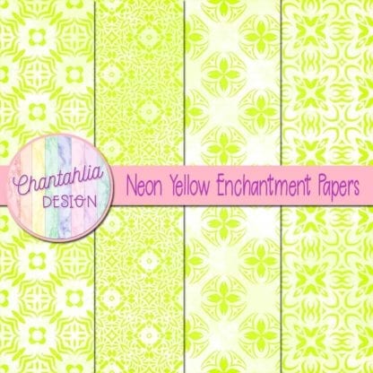 Neon Yellow Enchantment Digital Papers