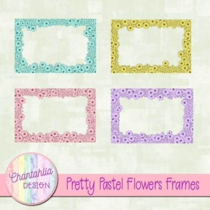 Pretty Pastel Flowers Frame Overlays