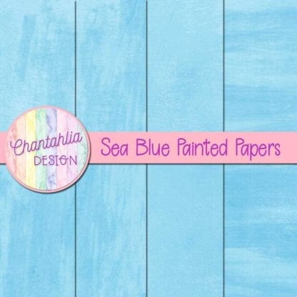 Sea Blue Painted Digital Papers