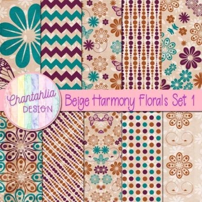 Beige Harmony Florals Set 1