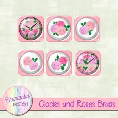 Clocks and Roses Brads