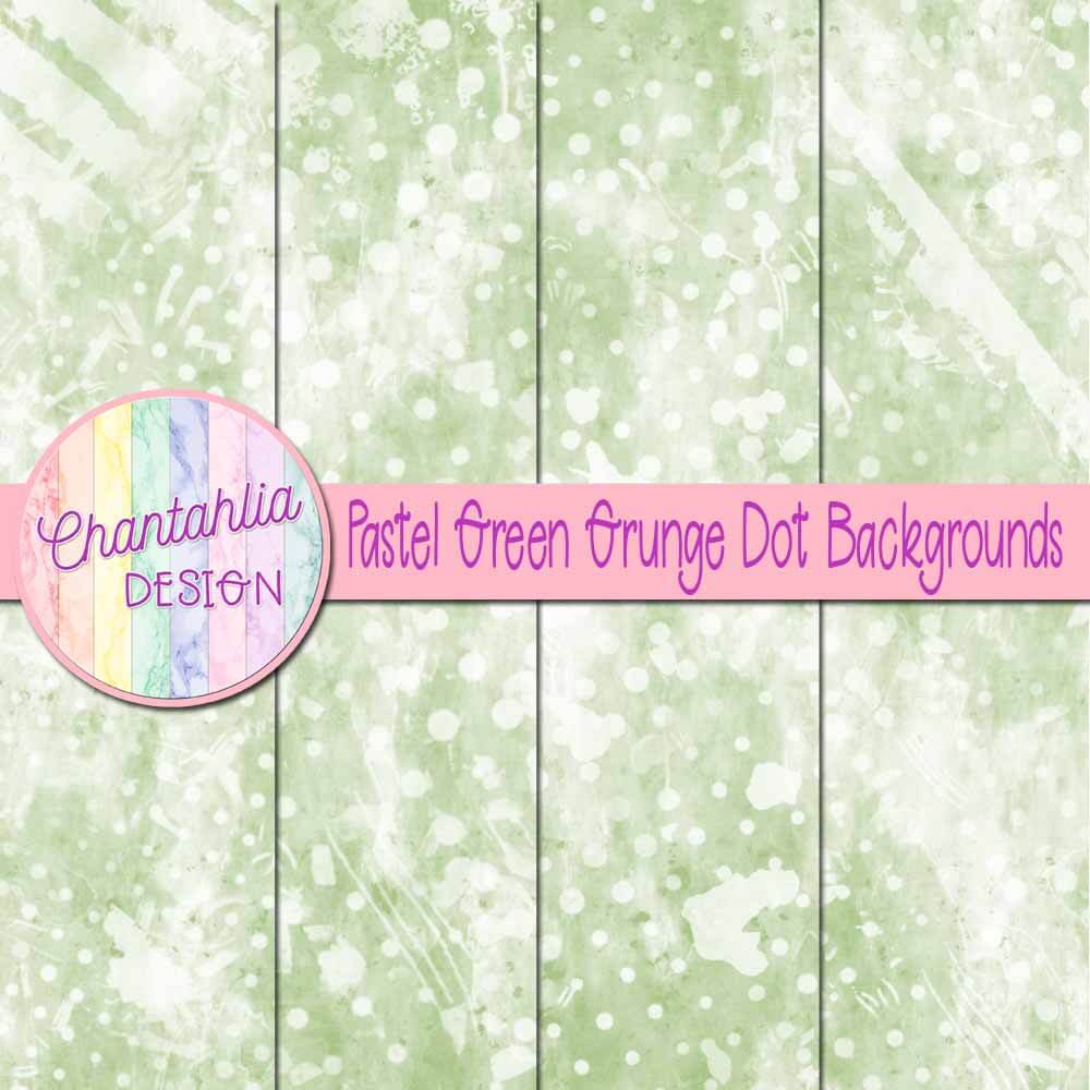 Pastel Green Grunge Dot Digital Paper Backgrounds - Chantahlia Design