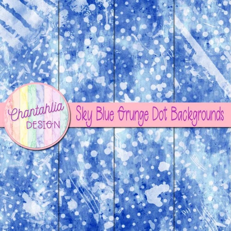 Free Digital Paper Backgrounds featuring Sky Blue Grunge Dot Designs